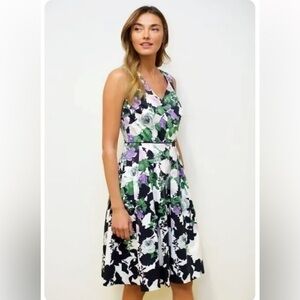 Talbots x Oprah Collection Floral MIDI Dress Size 12P .